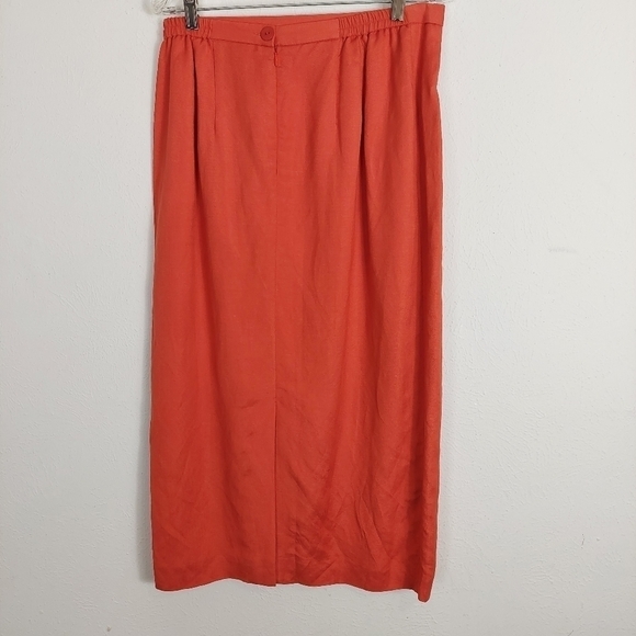 Lily & Taylor Short Sleeve Suit 3 Piece, Jacket, Top, Skirt, Orange Floral Sz 10 - Picture 5 of 15